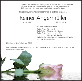 Anzeige von Reiner Angermüller von MGO