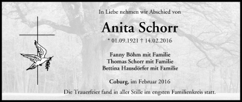 Anzeige von Anita Schorr von MGO