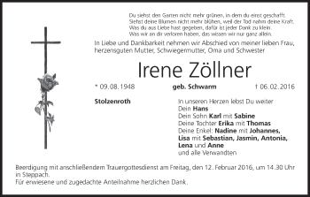 Anzeige von Irene Zöllner von MGO