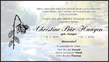 Anzeige von Christine Bär-Haagen von MGO