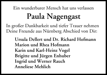 Anzeige von Paula Nagengast von MGO