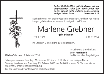 Anzeige von Marlene Grebner von MGO