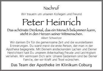 Anzeige von Peter Heinrich von MGO