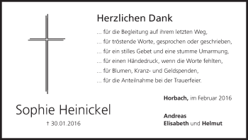 Anzeige von Sophie Heinickel von MGO