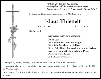 Anzeige von Klaus Thienelt von MGO
