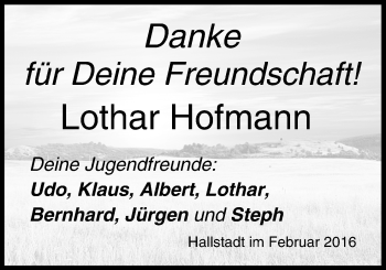 Anzeige von Lothar Hofmann von MGO
