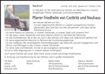 Anzeige von Friedhelm von Czettritz und Neuhaus von MGO