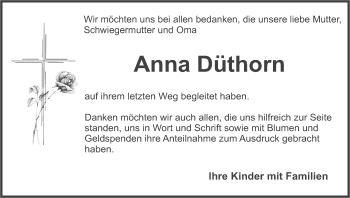 Anzeige von Anna Düthorn von MGO