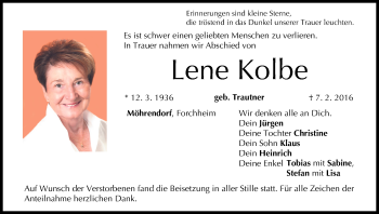 Anzeige von Lene Kolbe von MGO