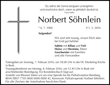 Anzeige von Norbert Söhnlein von MGO