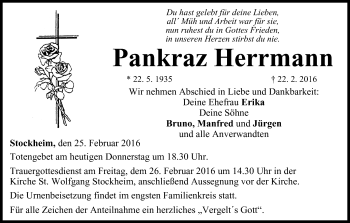 Anzeige von Pankraz Herrmann von MGO