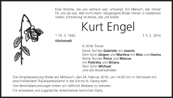 Anzeige von Kurt Engel von MGO