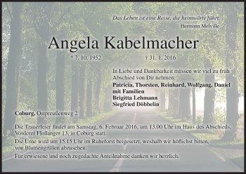 Anzeige von Angela Kabelmacher von MGO