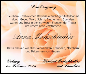 Anzeige von Anna Modschiedler von MGO