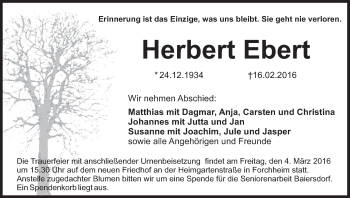 Anzeige von Herbert Ebert von MGO
