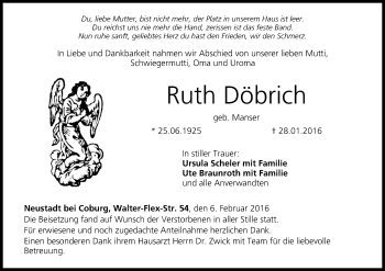 Anzeige von Ruth Döbrich von MGO