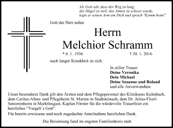 Anzeige von Melchior Schramm von MGO