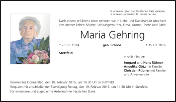 Anzeige von Maria Gehring von MGO