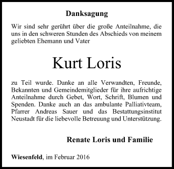Anzeige von Kurt Loris von MGO