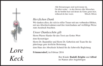 Anzeige von Lore Keck von MGO