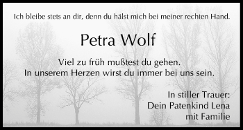 Anzeige von Petra Wolf von MGO