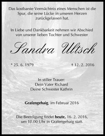 Anzeige von Sandra Ultsch von MGO