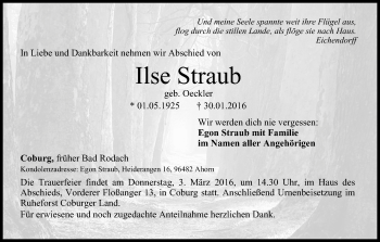 Anzeige von Ilse Straub von MGO