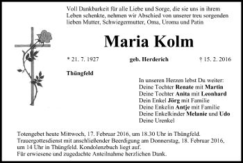 Anzeige von Maria Kolm von MGO