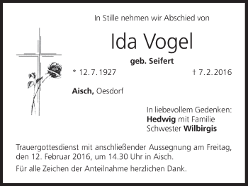 Anzeige von Ida Vogel von MGO