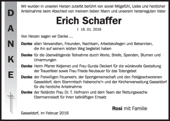 Anzeige von Erich Schaffer von MGO