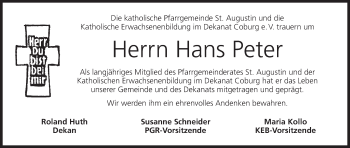 Anzeige von Hans Peter von MGO