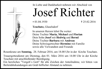 Anzeige von Josef Richter von MGO