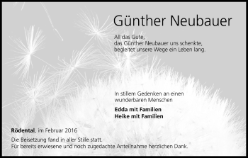 Anzeige von Günther Neubauer von MGO