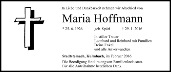 Anzeige von Maria Hoffmann von MGO