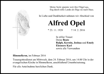 Anzeige von Alfred Opel von MGO