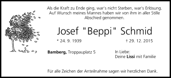 Anzeige von Josef Schmid von MGO