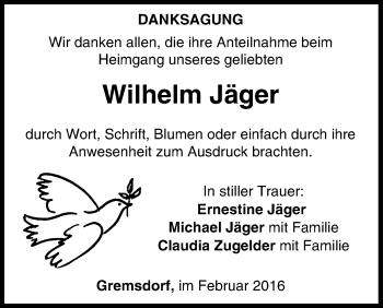 Anzeige von Wilhelm Jäger von MGO