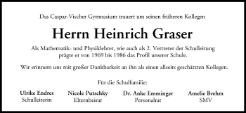Anzeige von Heinrich Graser von MGO
