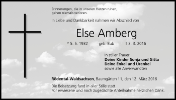 Anzeige von Else Amberg von MGO