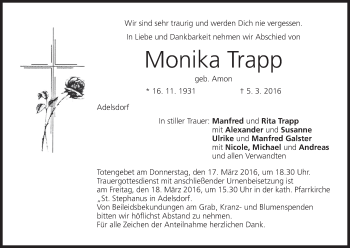 Anzeige von Monika Trapp von MGO