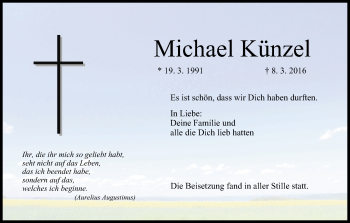 Anzeige von Michael Künzel von MGO