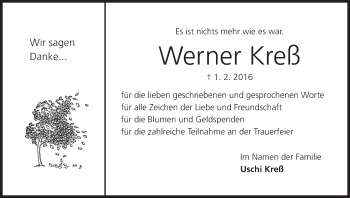Anzeige von Werner Kreß von MGO
