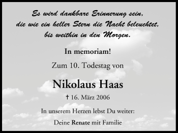 Anzeige von Nikolaus Haas von MGO