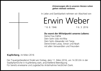 Anzeige von Erwin Weber von MGO