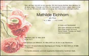 Anzeige von Mathilde Eichhorn von MGO