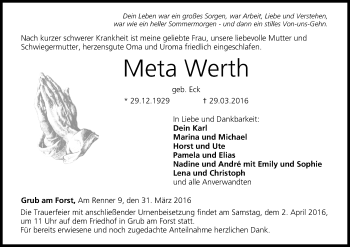Anzeige von Meta Werth von MGO
