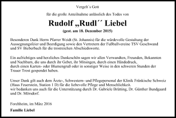Anzeige von Rudolf Liebel von MGO