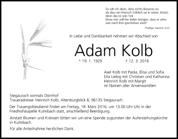 Anzeige von Adam Kolb von MGO