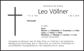 Anzeige von Leo Völlner von MGO
