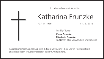 Anzeige von Katharina Frunzke von MGO